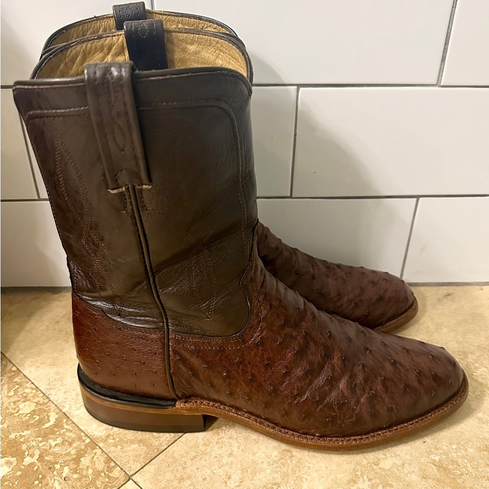 Tony Lama Full Quill Ostrich Ropers Men’s Cowboy Boot 11.5D